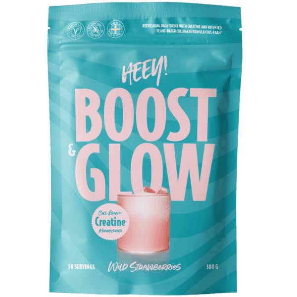 Heey! Boost & Glow Creatine + Vegan Collagen Wild Strawberries (300 g)